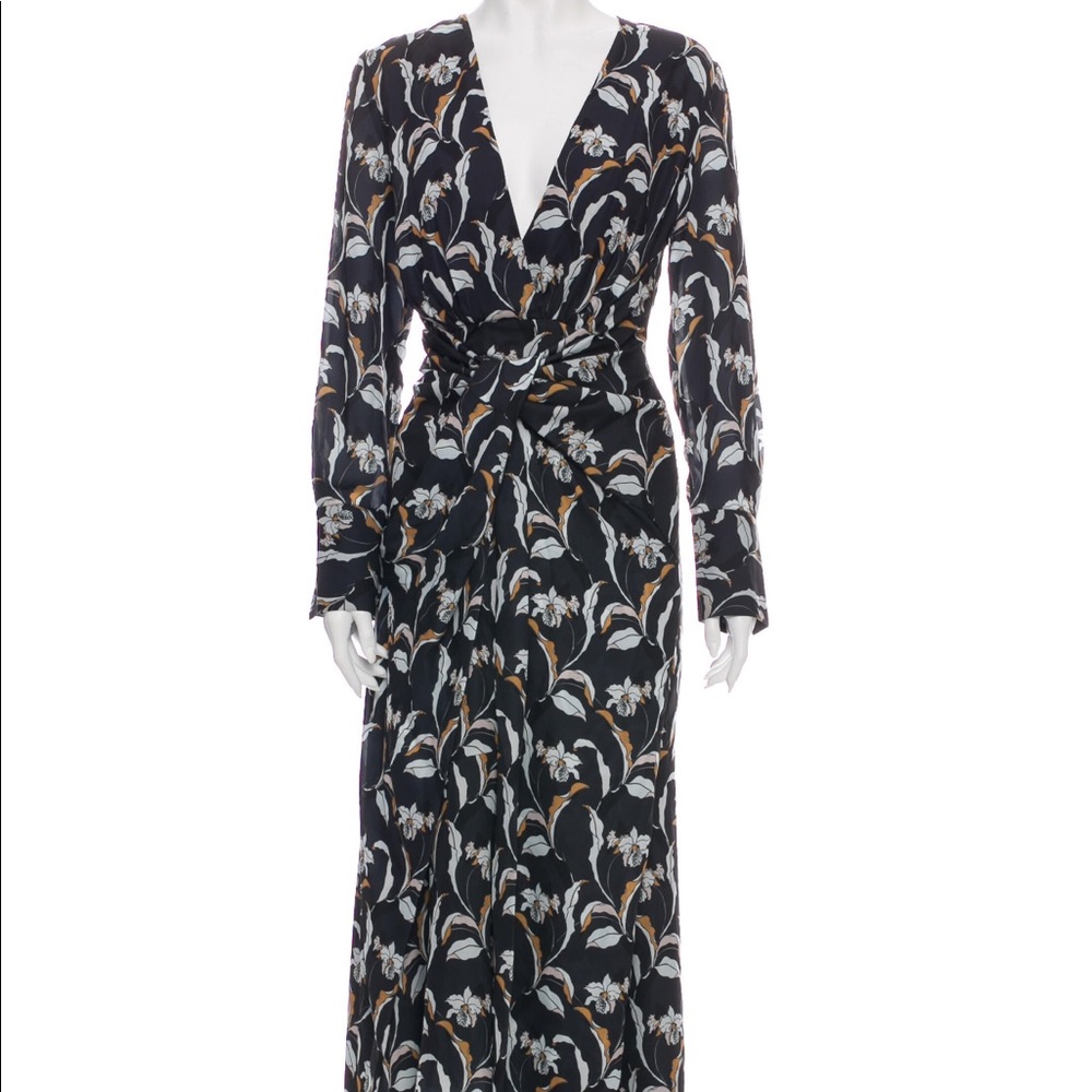 Acler floral print long dress w/ tags